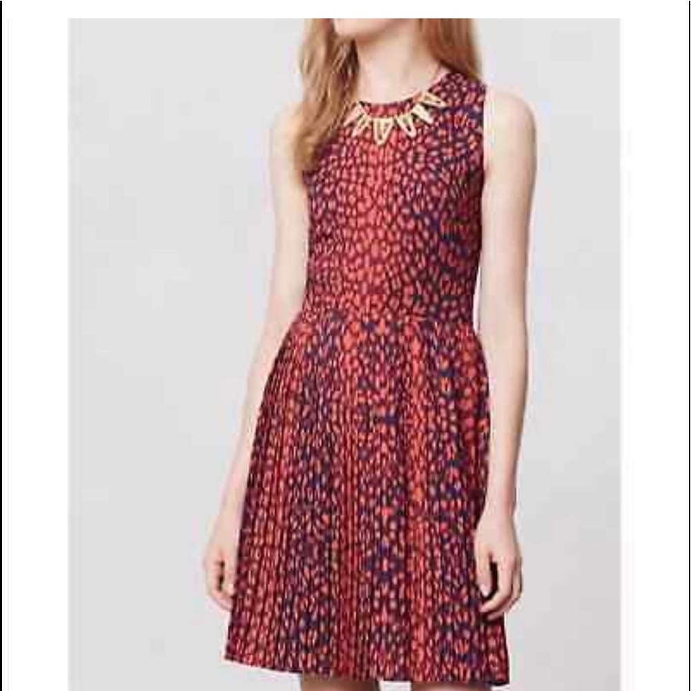 Wren pleated leopard print dress